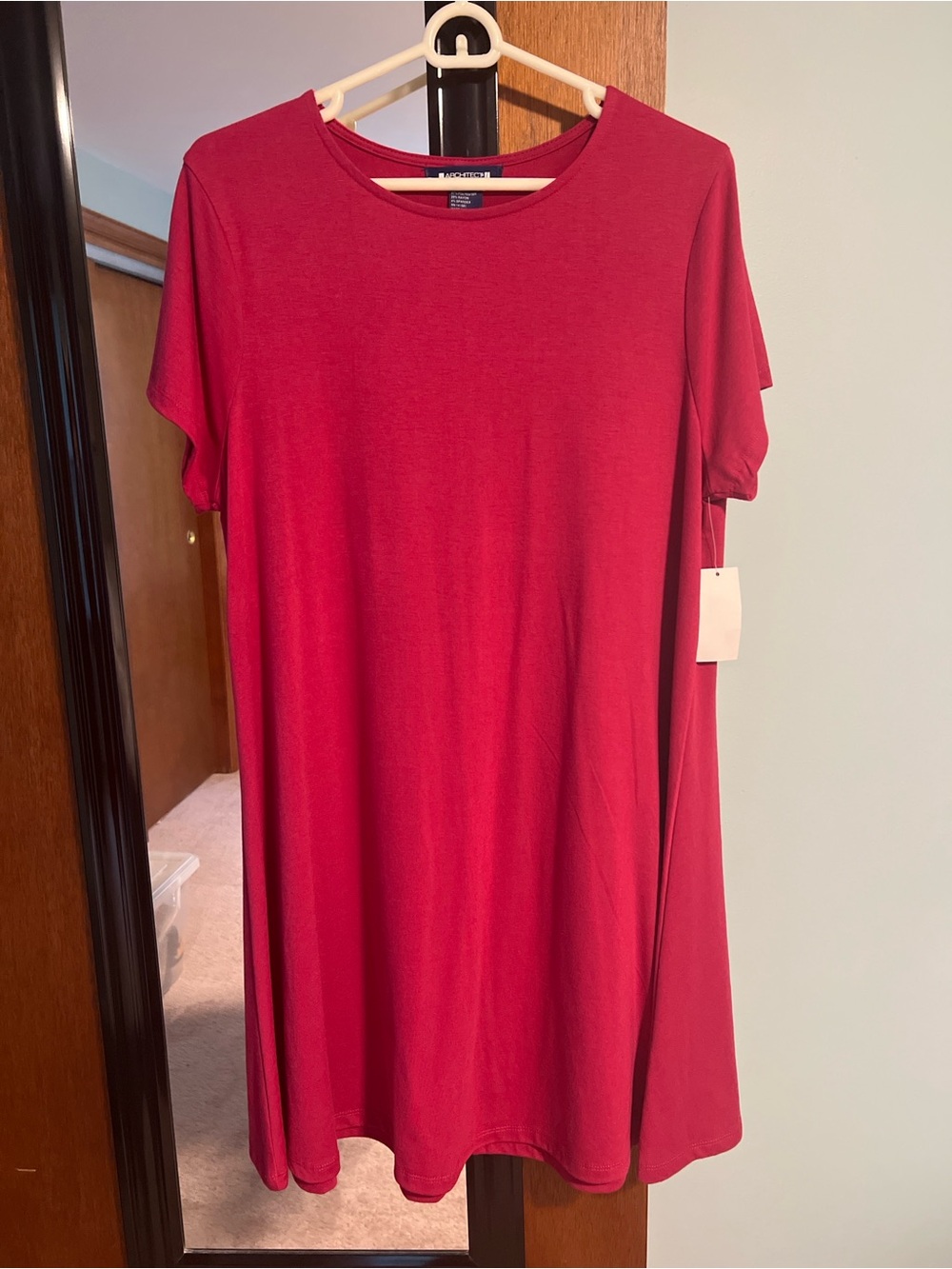 Architect Raspberry Short Sleeve Swing Dress. XL